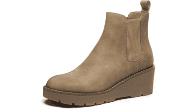Athlefit Women's Wedge Chelsea Booties