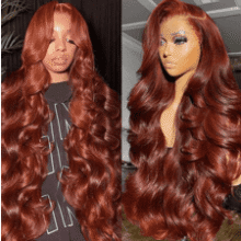 Auburn Body Wave Lace Front Wig - Copper Red Human Hair
