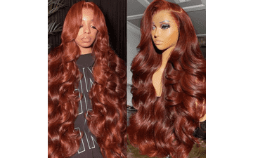 Auburn Body Wave Lace Front Wig - Copper Red Human Hair