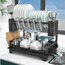 B-Land 2-Tier Dish Drying Rack: Kitchen Counter Organizer
