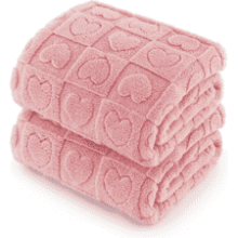 Bedsure Pink Dog Blanket - Small, Washable, Fluffy Fleece