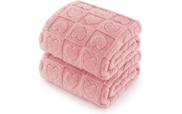 Bedsure Pink Dog Blanket - Small, Washable, Fluffy Fleece
