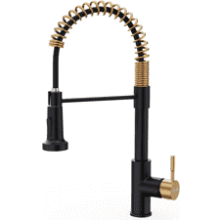 Black and Gold Kitchen Faucet with Pull Down Sprayer