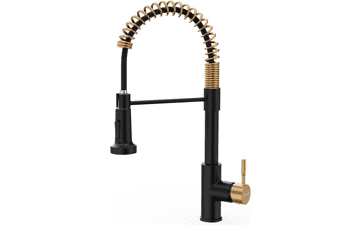 Black and Gold Kitchen Faucet with Pull Down Sprayer