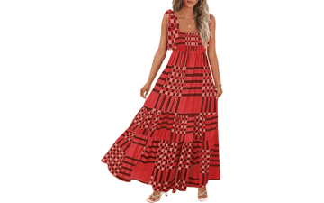 Boho Summer Maxi Dress - Spaghetti Strap Beach Dress