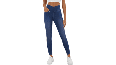 Butt Lifting Crossover Waist Jeggings for Women