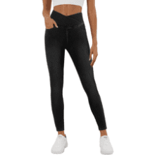 Butt Lifting Crossover Waist Jeggings with Pockets
