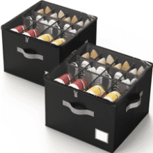 Criusia Foldable Shoe Organizer - Fits 16 Pairs - 2 Pack