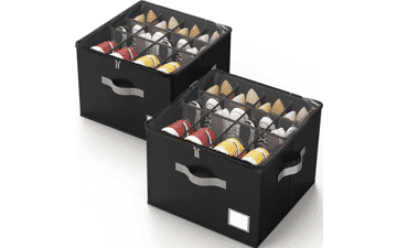 Criusia Foldable Shoe Organizer - Fits 16 Pairs - 2 Pack