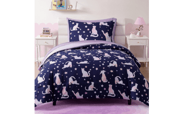 Cute Cat Twin Comforter Set for Girls