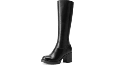 DREAM PAIRS Women's Chunky Platform Knee High Boots