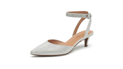 DREAM PAIRS Women's Kitten Heel Pumps - Low Heel Dress Shoes