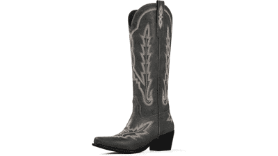 Embroidered Cowgirl Knee High Boots for Women