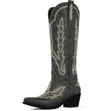 Embroidered Knee High Cowgirl Boots