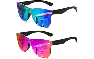 FEISEDY Rimless Mirrored Sunglasses
