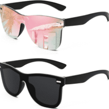 FEISEDY Rimless Mirrored Sunglasses - Trendy & Reflective!