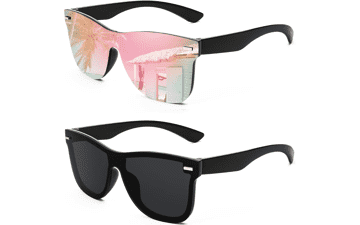 FEISEDY Rimless Mirrored Sunglasses - Trendy & Reflective!