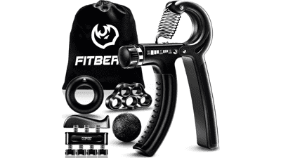 FitBeast Hand Grip Strengthener Kit - Adjustable Resistance 5 Pack