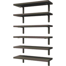 Floating Shelves Set of 6 - Rustic Wall Decor - Dark Brown