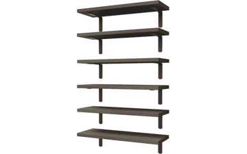 Floating Shelves Set of 6 - Rustic Wall Decor - Dark Brown