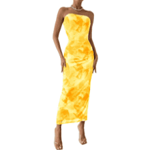 Floral Strapless Bodycon Maxi Dress