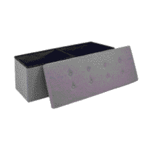 Folding Storage Ottoman Bench - 43 inch Light Grey
