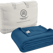 Folkstone Blue King Muslin Blanket - Soft & Breathable