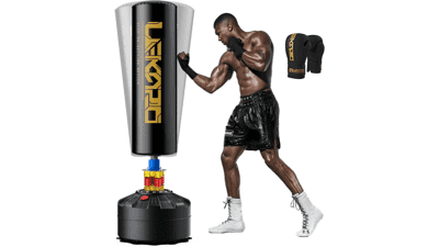 Freestanding Punching Bag with Boxing Gloves