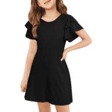 Girls Ruffle Sleeve Summer Dress - Cute & Casual