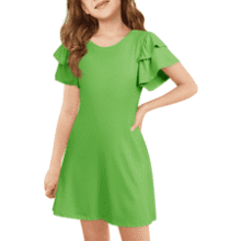 Girls Ruffle Sleeve Summer Dress - Cute & Casual