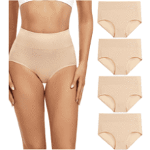 High Waisted Cotton Underwear for Women - 4 Pack