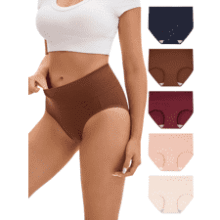 INNERSY Women's Cotton High Waisted Underwear 5-Pack