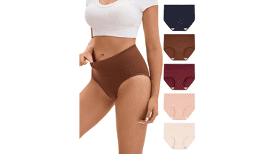 INNERSY Women's Cotton High Waisted Underwear 5-Pack