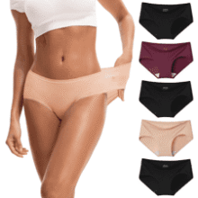 INNERSY Women's Cotton Underwear: 5-Pack High-Waisted Briefs