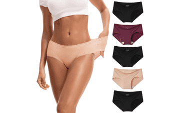 INNERSY Women's Cotton Underwear: 5-Pack High-Waisted Briefs
