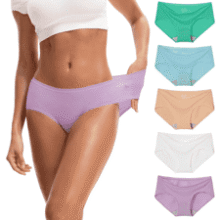 INNERSY Women's No Show Underwear: Soft, Thin & Quick Dry - 5 Pack