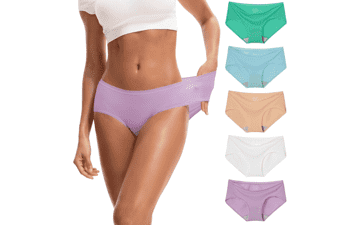 INNERSY Women's No Show Underwear: Soft, Thin & Quick Dry - 5 Pack