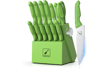 Imarku Teal Knife Set - 14 Piece Kitchen Knife Set with Sharpener