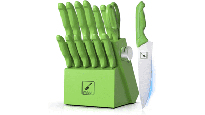 Imarku Teal Knife Set - 14 Piece Kitchen Knife Set with Sharpener