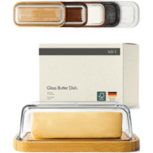 KIVY Glass Butter Dish: Airtight Lid, Soft Butter