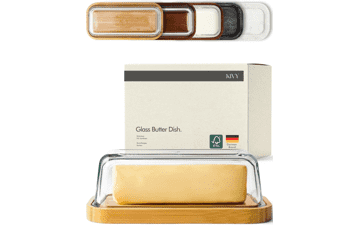 KIVY Glass Butter Dish: Airtight Lid, Soft Butter
