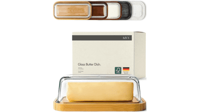 KIVY Glass Butter Dish: Airtight Lid, Soft Butter