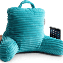 Kids Reading Pillow: Memory Foam Backrest - Teal