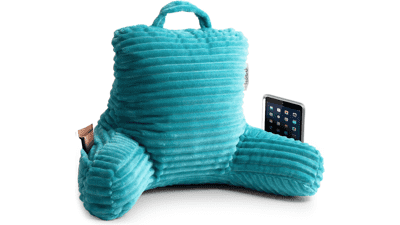 Kids Reading Pillow: Memory Foam Backrest - Teal