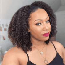 Kinky Curly Headband Wig - Afro Human Hair Wig