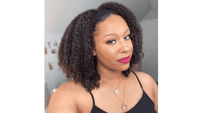 Kinky Curly Headband Wig - Afro Human Hair Wig