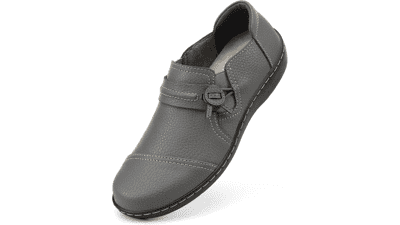 LAZYPOP Women's Leather Loafers - Comfort & Style