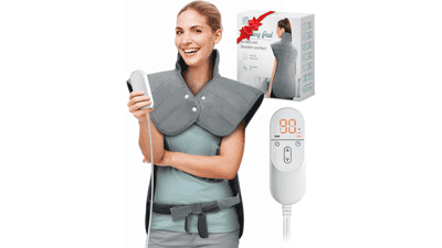 Large Heating Pad for Neck, Shoulders & Back Pain Relief