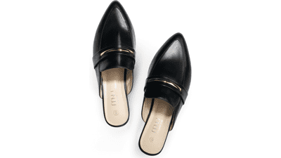 MUSSHOE Women's Black Suede Mules: Comfortable & Professional