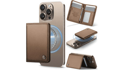 MagSafe Wallet Card Holder - RFID Blocking Leather Wallet for iPhone